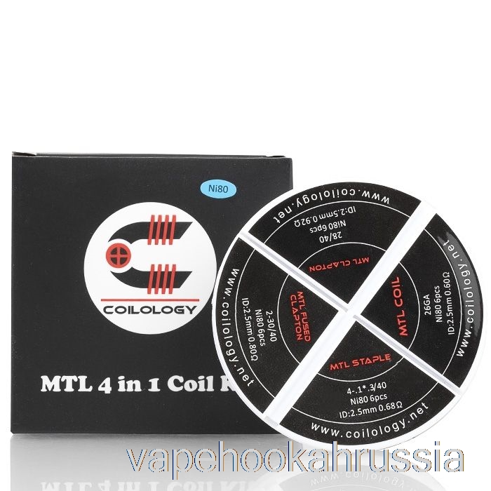 Vape Russia Coilology Mtl набор готовых катушек 4-в-1 Ni80